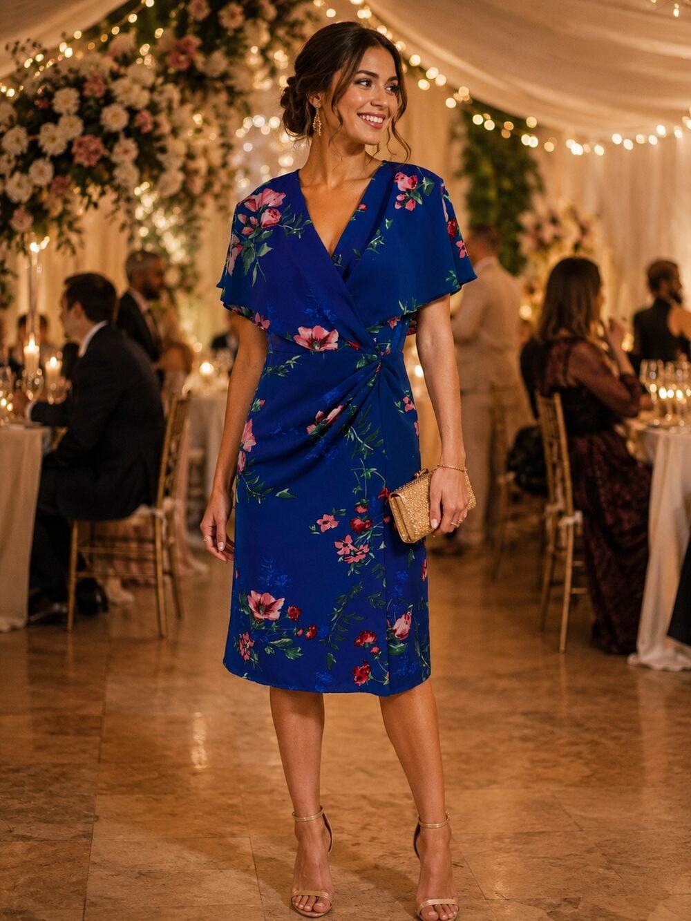 Kensie Floral Print Contemporary Sheath Dress Royal Blue Women’s 6 NWOT
